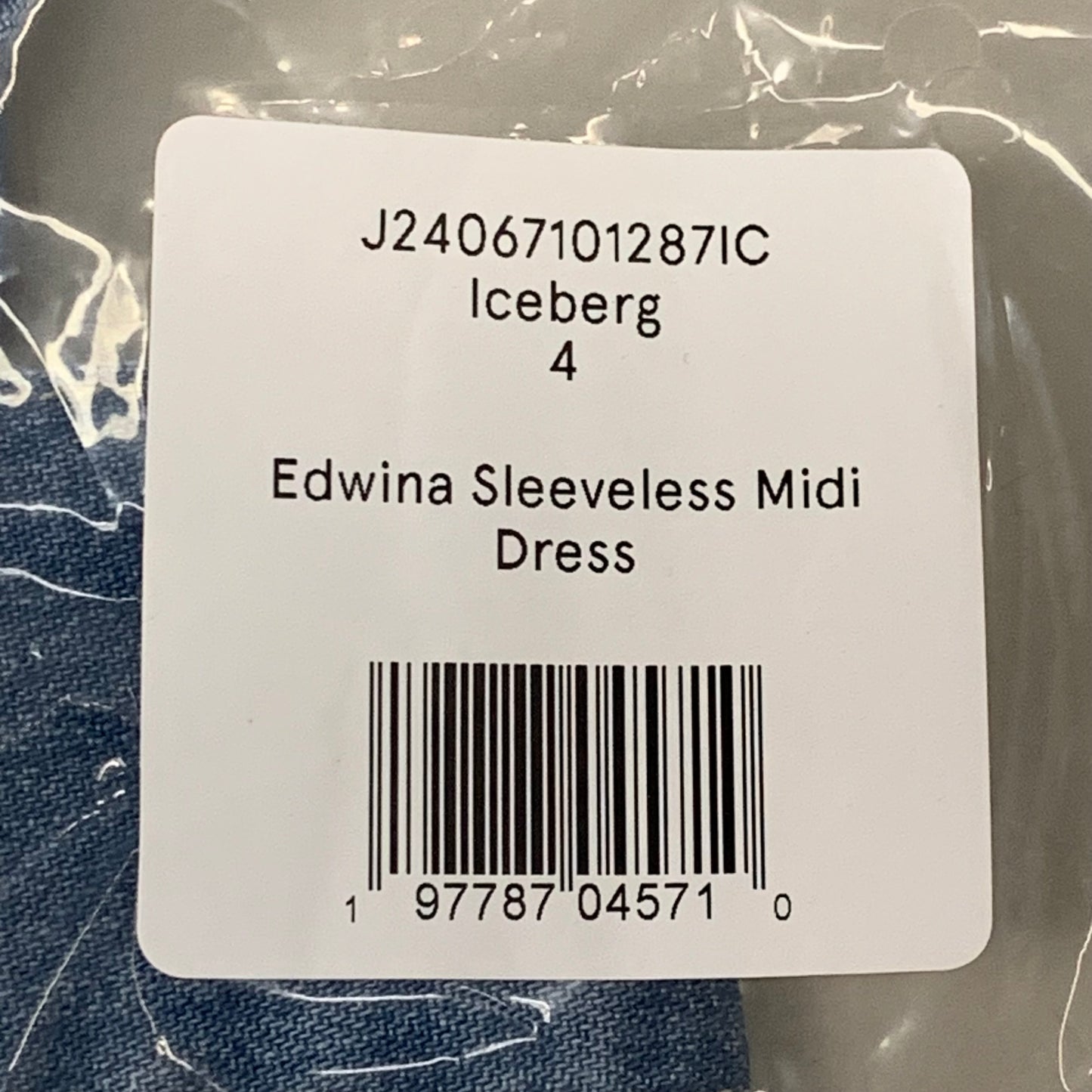 VERONICA BEARD Jeans Edwina Sleeveless Midi Dress Sz-4 Iceberg J24067101287IC