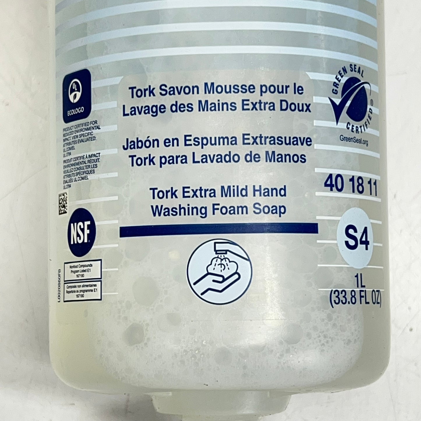 TORK (6 PACK) Extra Mild Hand Washing Foam Soap for S4 1L Clear 401811 BB 09/28