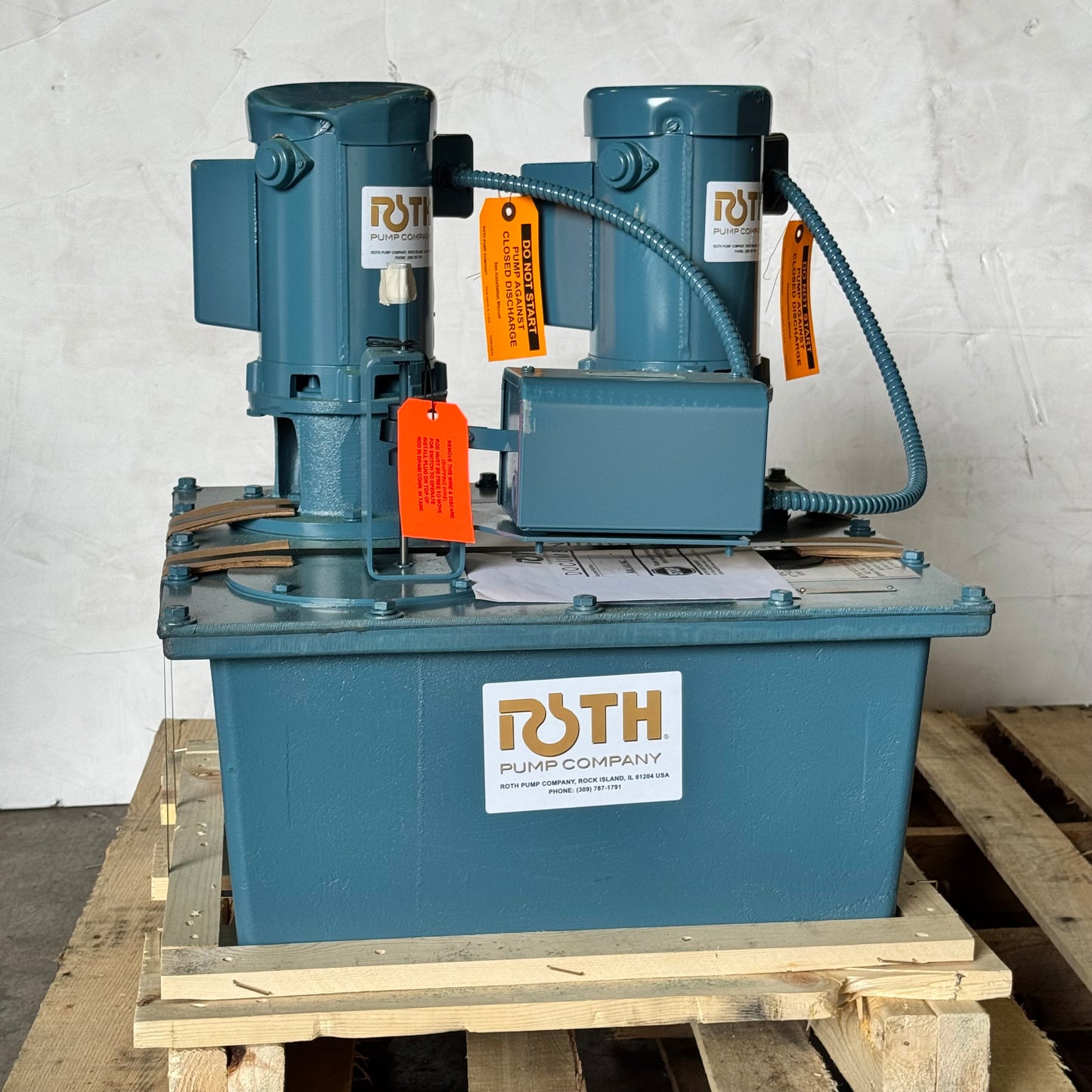 ROTH 15-Gallon Cast Iron Tank Steam Condensate Return Station Dual 1/3 HP Motor 27FD (New Other, Cosmetic Damage)