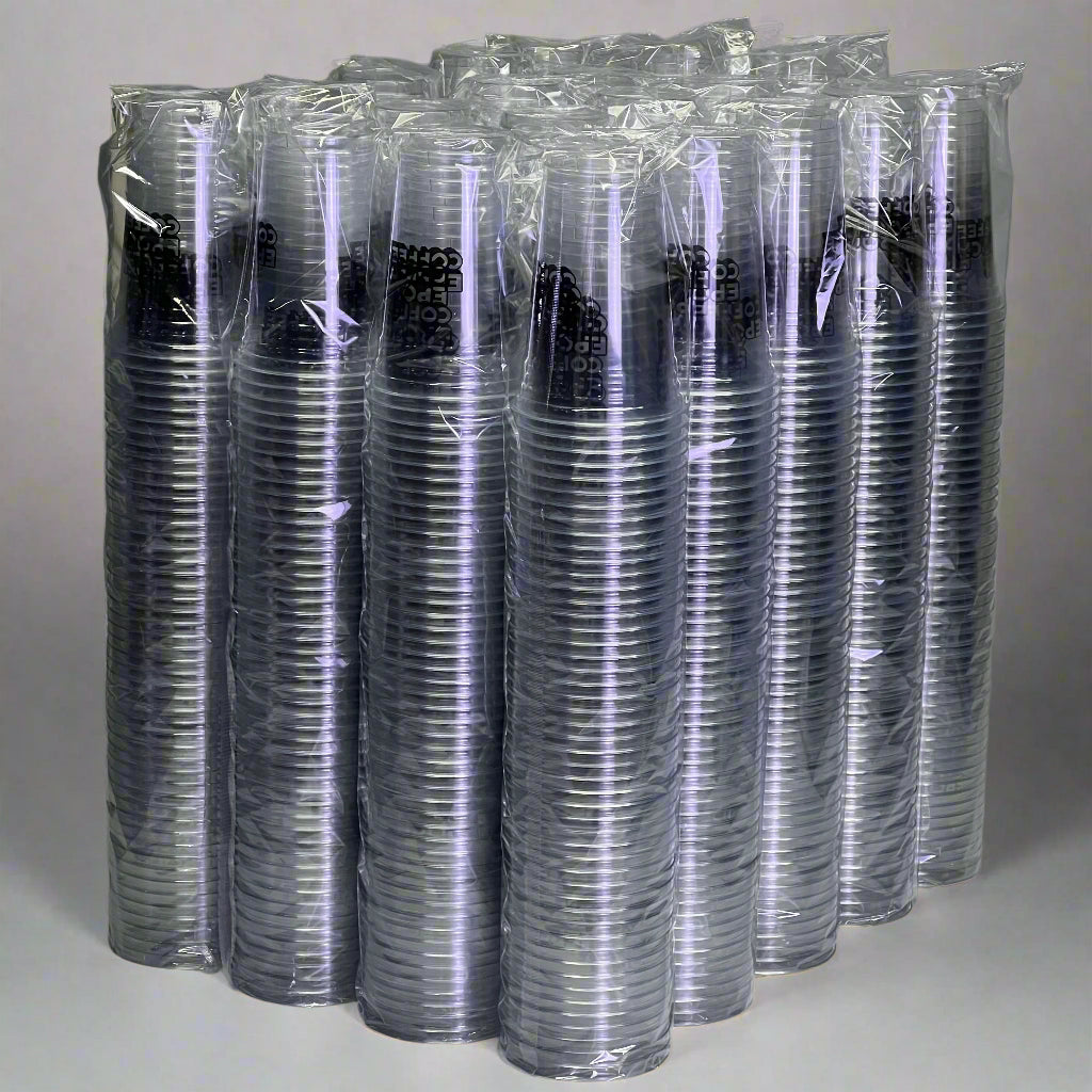 ZA@ EPOCH COFFEE (1000 Cups) Plastic Cups 20 oz Clear PO-AN1817 B