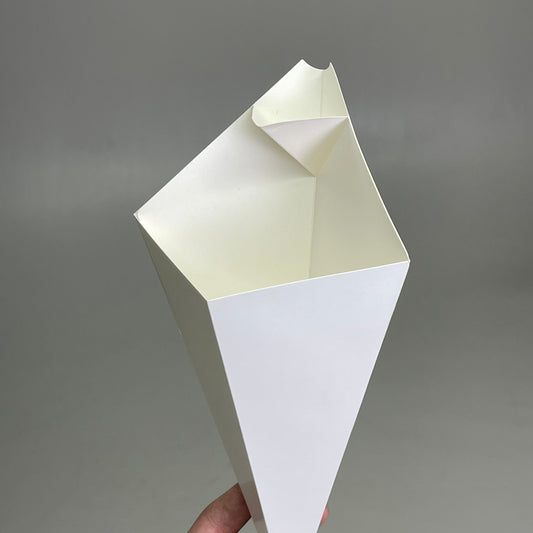 PACKNWOOD (25-PACK) White Cardboard Cones Built-in Sauce Compartment 210CONFR3WH