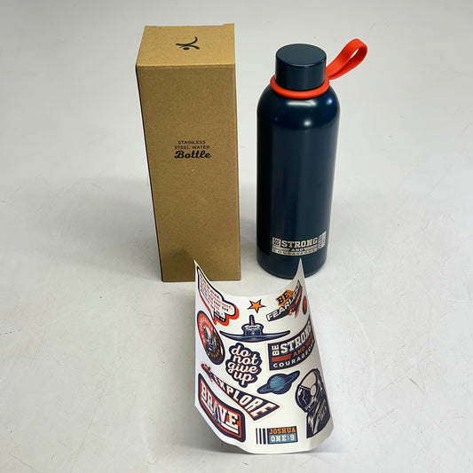 CHRISTIAN ART GIFTS Strong & Courageous Stainless Steel Water Bottle 17 Oz Blue