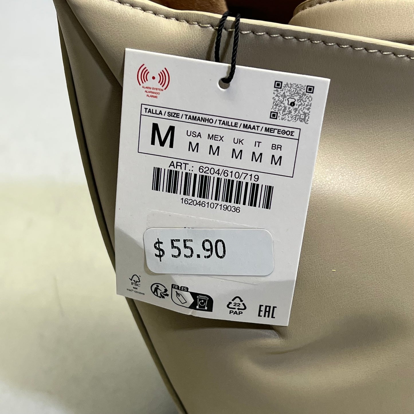 ZA@ ZARA (2 PACK) Bucket & Crescent Moon Style Purse Off White/Creme