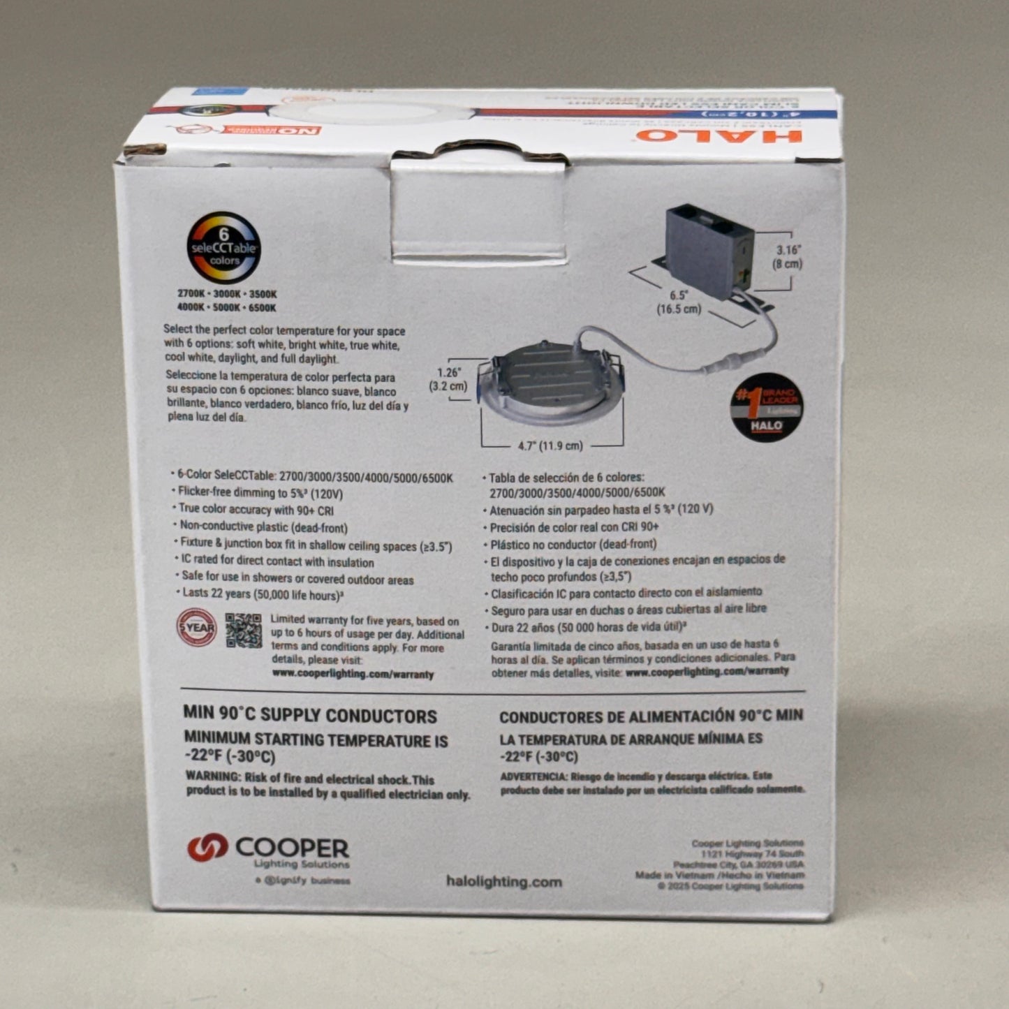 HALO Halo Hlbph 4 In. Slim In/outdoor Canless Led Downlight, 6 Selectable Color Temperatures, Dimmable, 790 Lumens, Matte White HLBPH406FS6