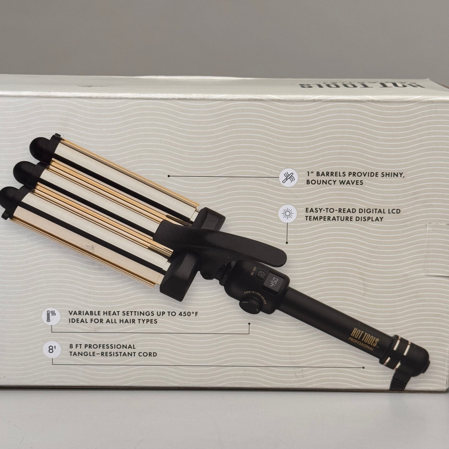 HOT TOOLS Pro Artist 24K Gold Collection 3 Barrel Waver Crease Free Black/Gold