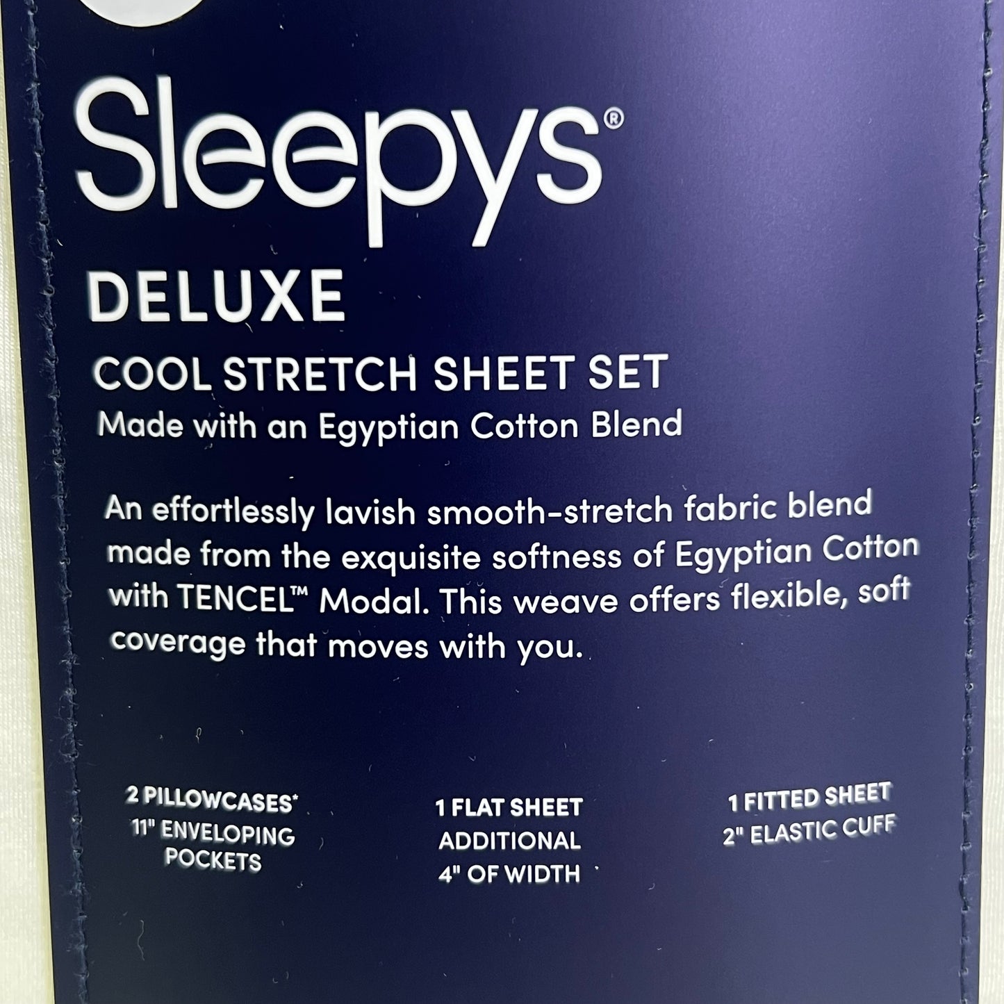 SLEEPY Deluxe Cool Stretch Sheet Set Egyptian Cotton King/Cal White SLPS-KCK-WH
