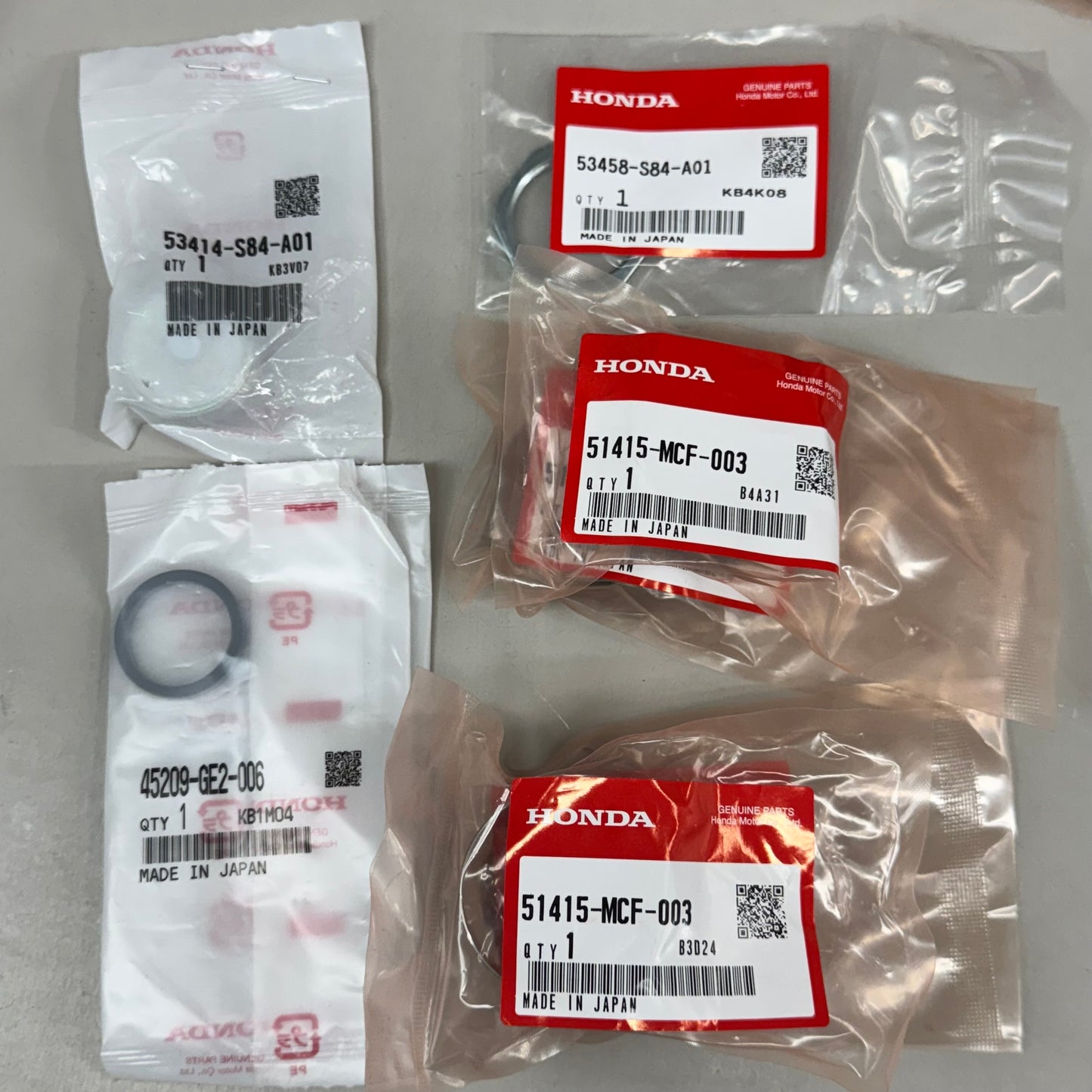 HONDA (103 PACK) Assorted Motorcycle Parts Genuine OEM