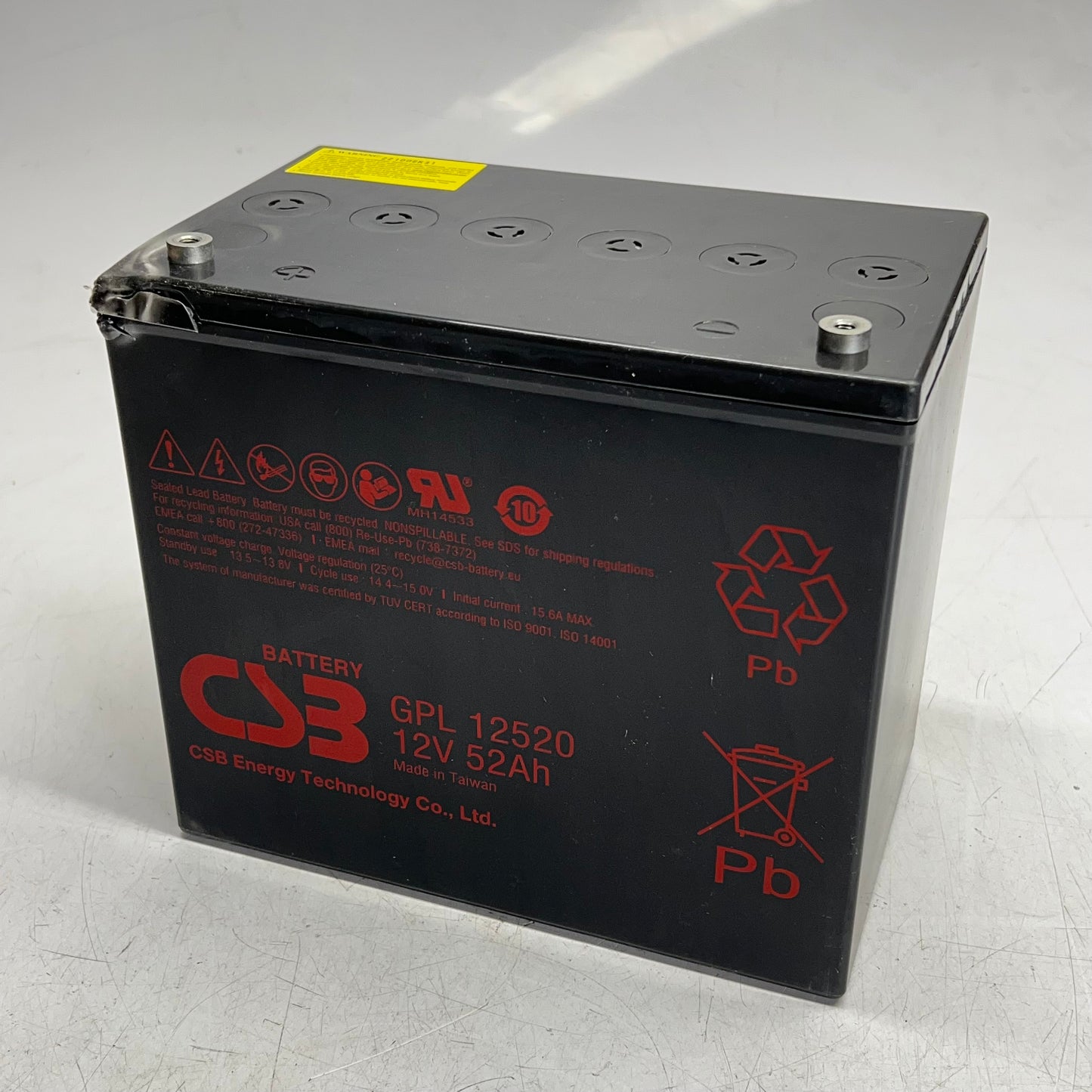 CSB Sealed Lead Acid Battery for Thomas & Betts Emiu-1000-4ld 12V 52Ah GPL 12520