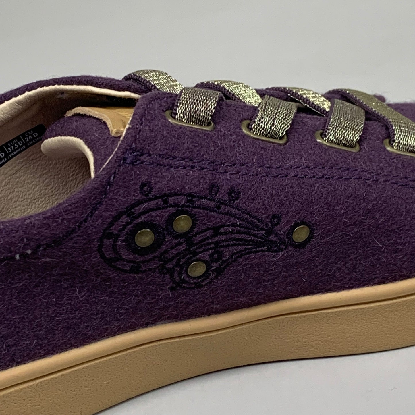 ZA@ WACO Malibu Sparkle Genuine Leather Elastic Laces Womens Sz 7.5D Vintage Violet A612797