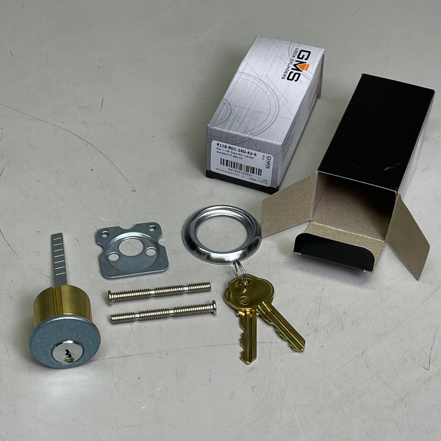 GMS (2-PACK) Russwin Lock Cylinders 1-1/8" Satin Chrome 6 Pin R118-RD1-26D-A2-6