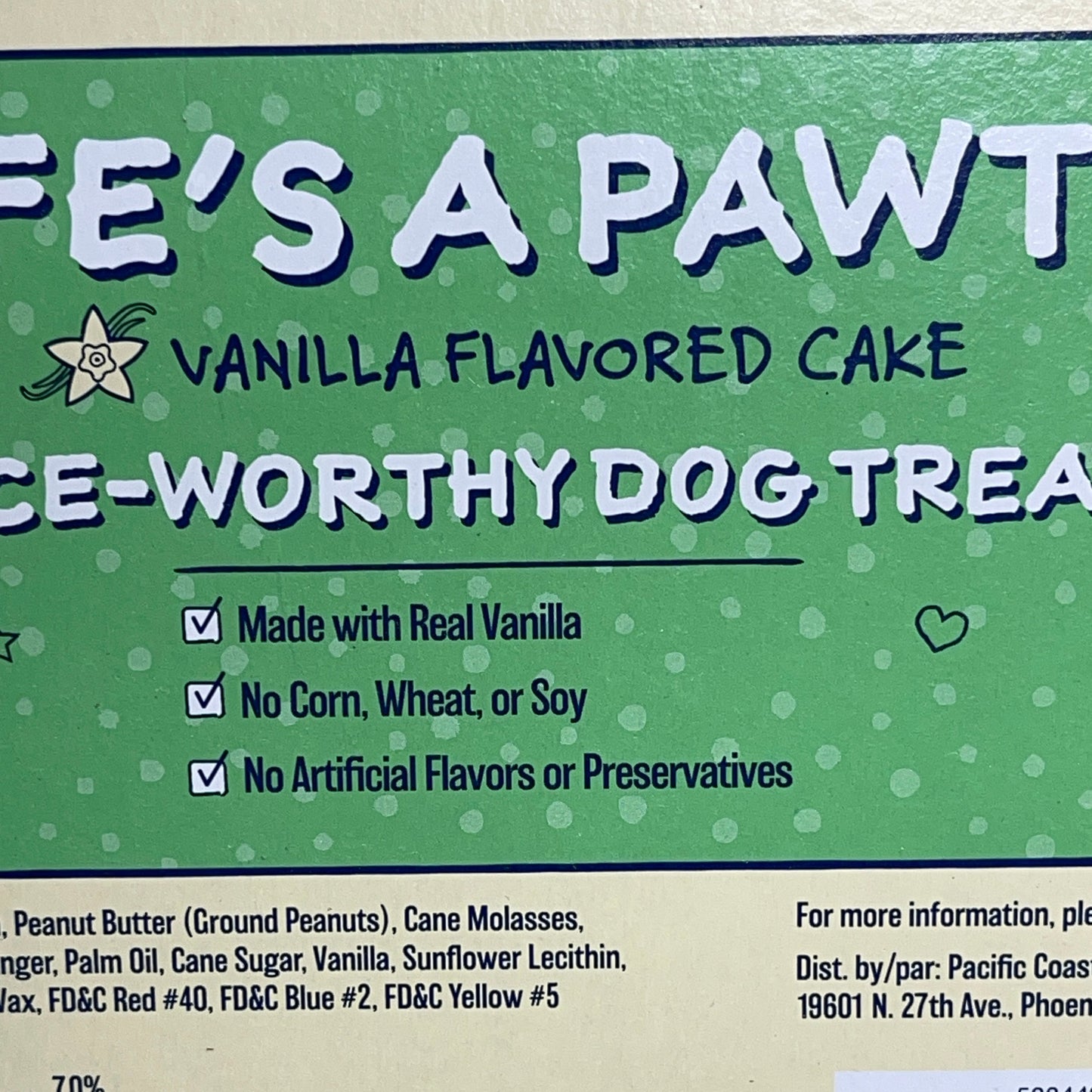 ZA@ WIGGLES & WAGS Life's a Pawty Vanilla Flavored Cake for Dogs 4 PACK BB 11/02/24 E