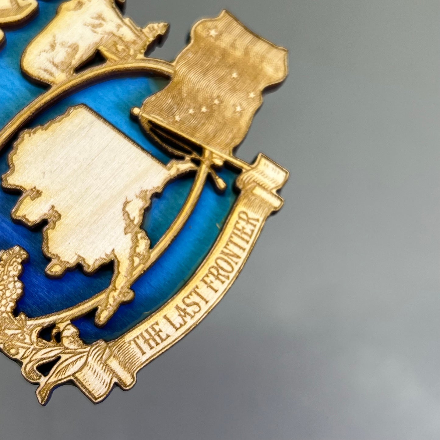 (2 PACK) The Last Frontier Laser Cut Wood Magnet Souvenir JUNEAU,AK Made In USA