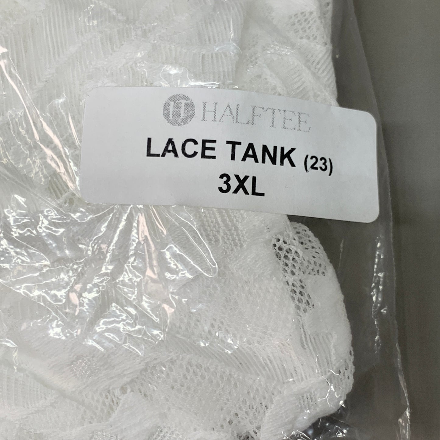HALFTEE Full Lace Tank Nylon & Spandex Blend Floral White 3XL (23)