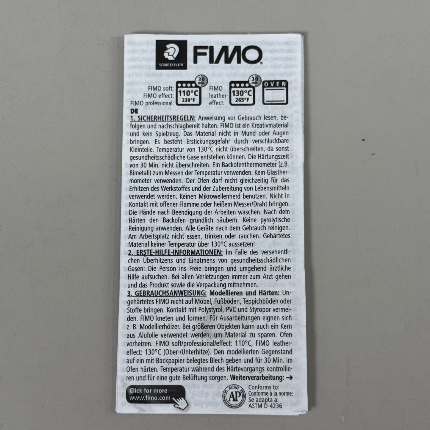 STAEDTLER (6 PACK)Fimo Soft 110 Degrees C Bake Modeling Clay 305 Aqua 2oz 8020