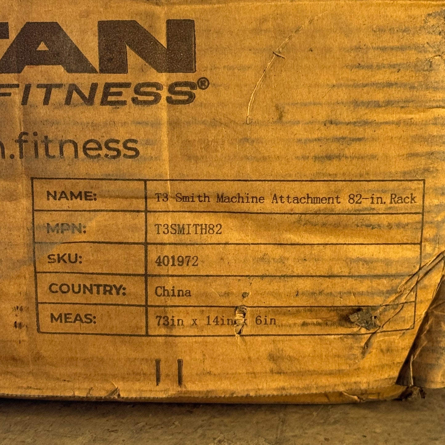 TITAN T3 Smith Machine Attachment 82" Rack 73" x 14" x 6" Grey T3SMITH82 (New Other, Distressed Box)