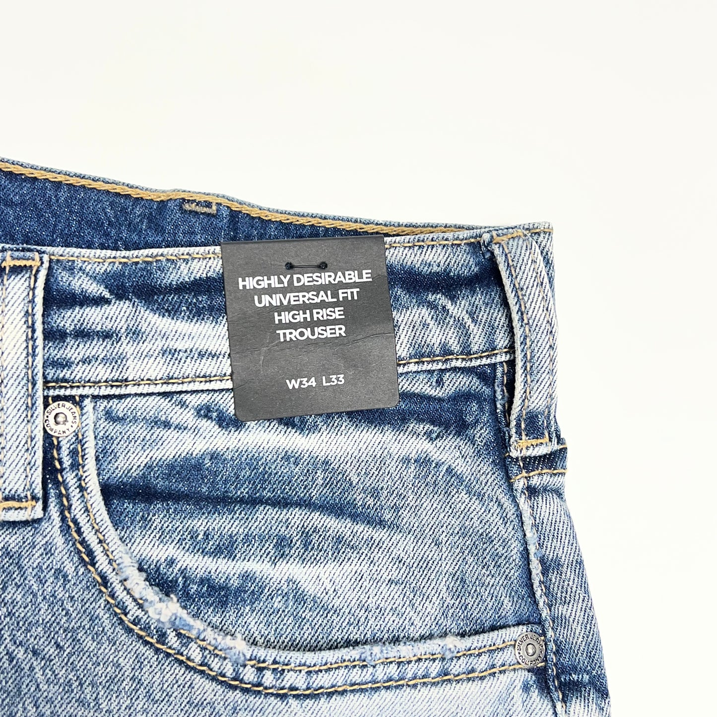 SILVER JEANS CO Highly Desirable High Rise Trouser Women's Sz 34/33 Indigo