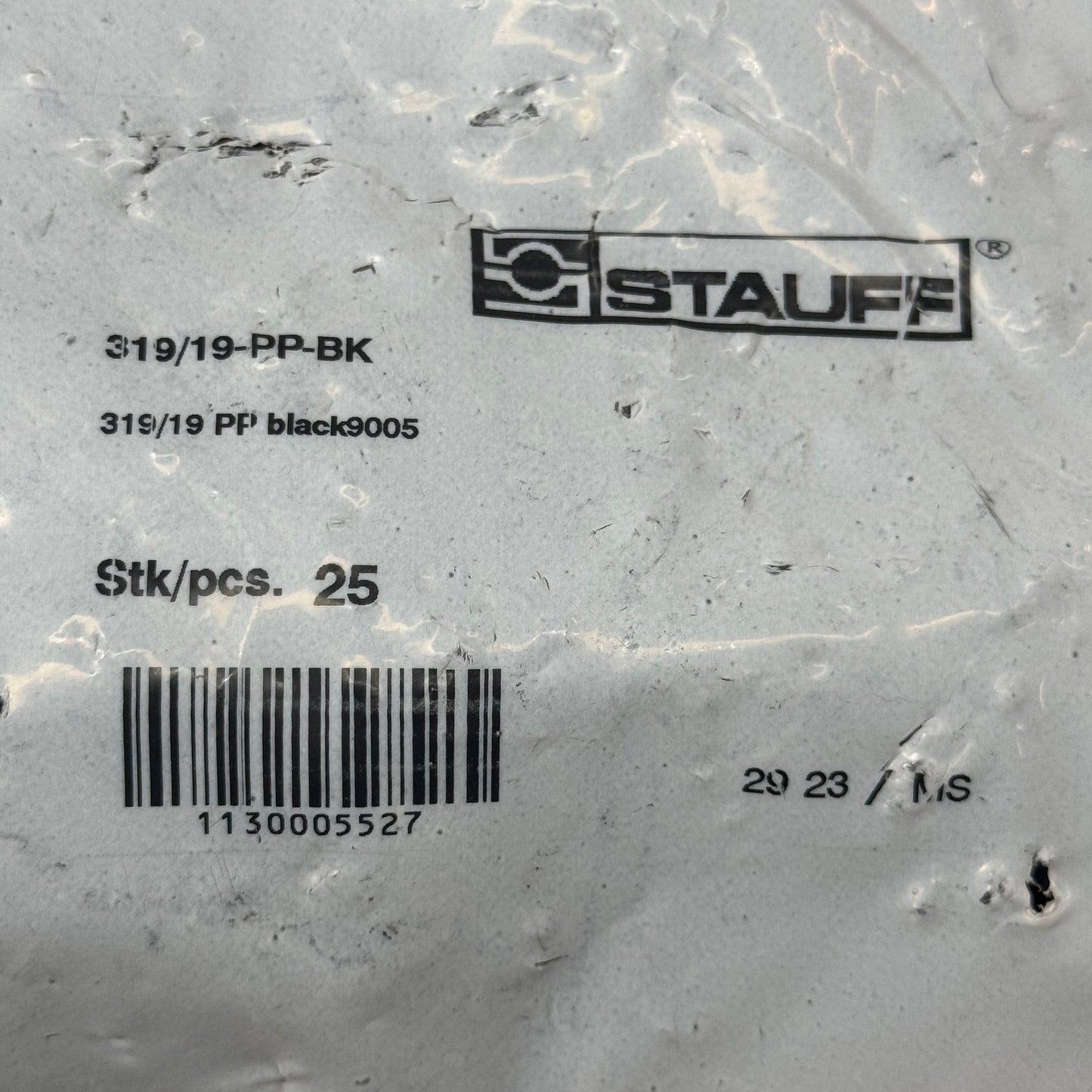 STAUFF (25 PACK) Clamp Body Sz 3D O19mm Twin Series Polypropylene 319/19-PP-BK