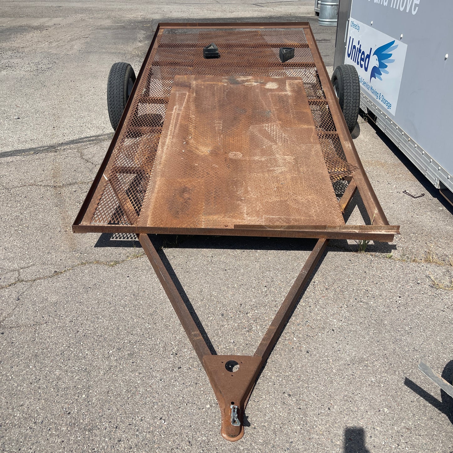 Z@ Steel Single-Axle Flat-Bed Trailer Rust Color (AS-IS, Pre-Owned)