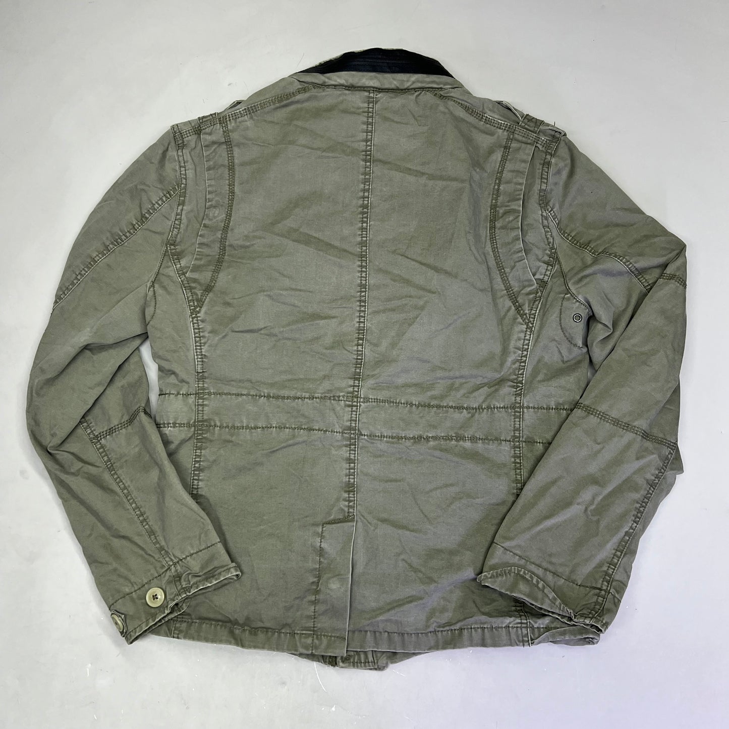 BRANDIT Military Jacket Vintage Cotton Inside & Out Men's Sz M Vintage Green