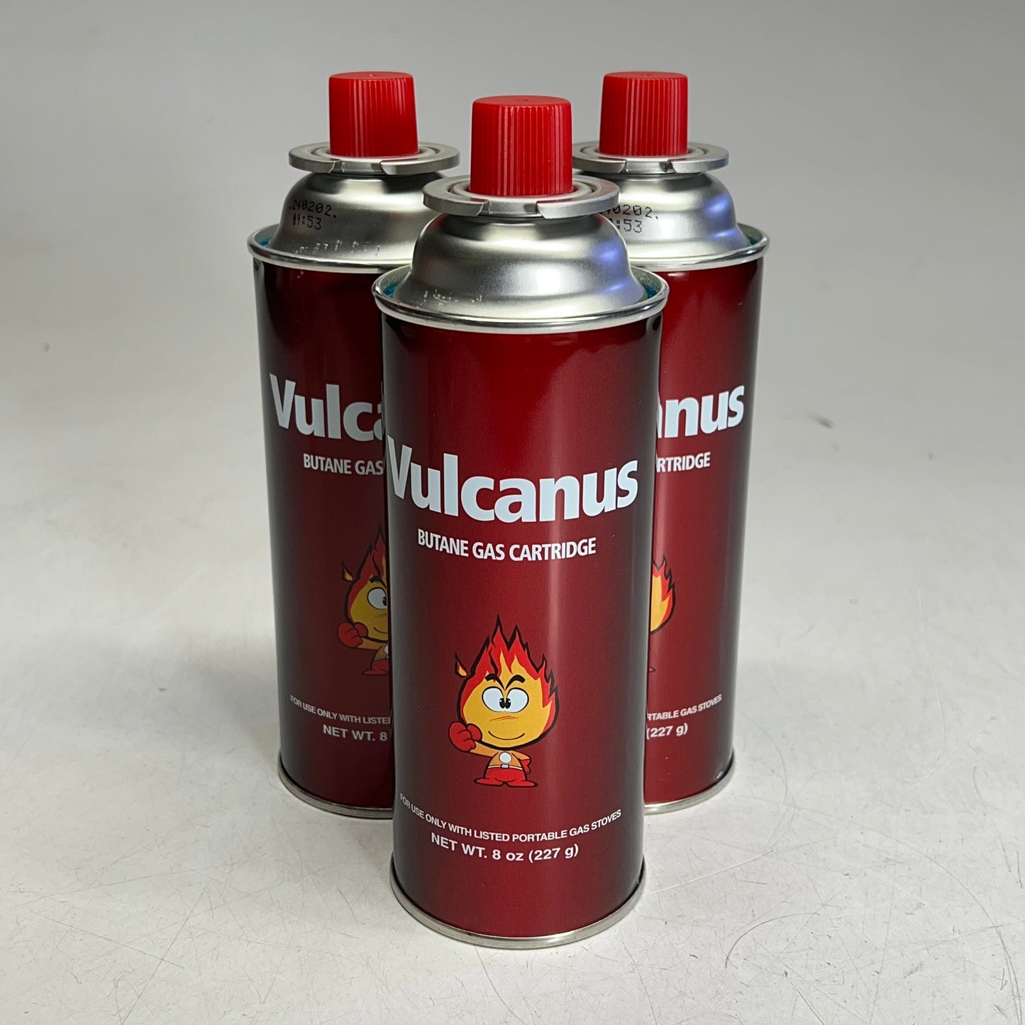 ZA@ VULCANUS (3 PACK) Butane Gas Cartridge for Portable Gas Stoves 8 oz