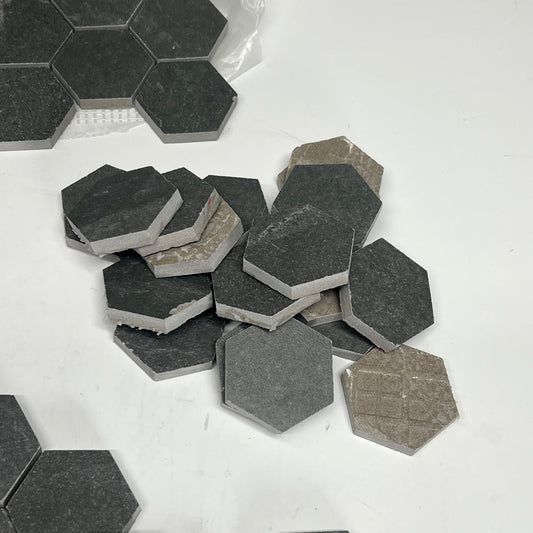ZA@ ANATOLIA (6 PACK) Sheets of Hexagon Tile 13"x12" Slate Gray (As-is)