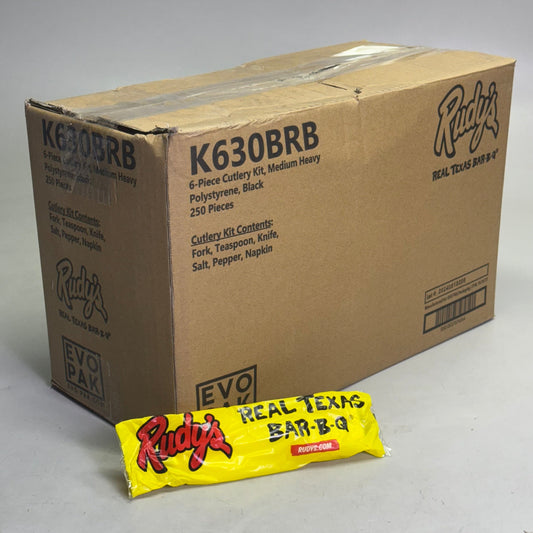 ZA@ RUDY'S (250 PACK) 6-Piece Cutlery Kit K630BRB (New) A