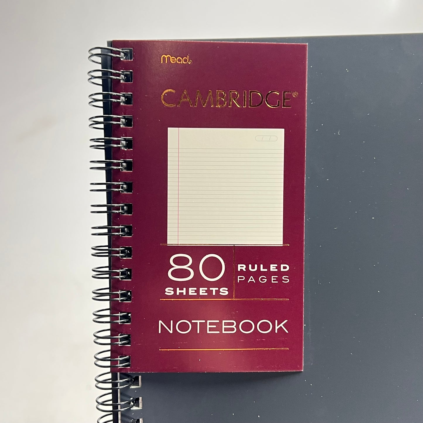 ZA@ MEAD (2 PACK, 80 SHEETS EACH) Wirebound Cambridge Notebook Ruled Pages Dark Grey 06672