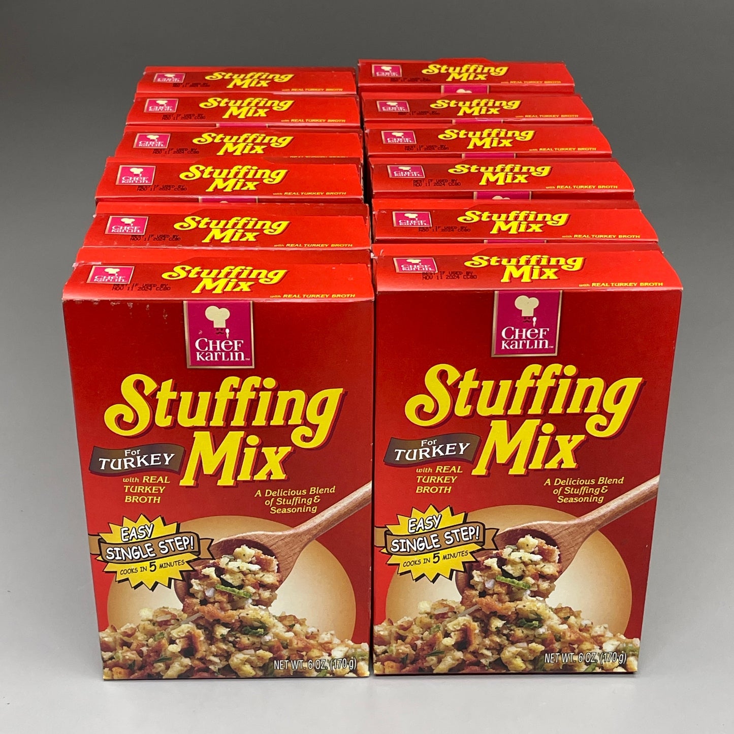 ZA@ KARLIN Stuffing Mix Turkey (12 pack) each box is 6 oz. (Best By 11/11/2024) B