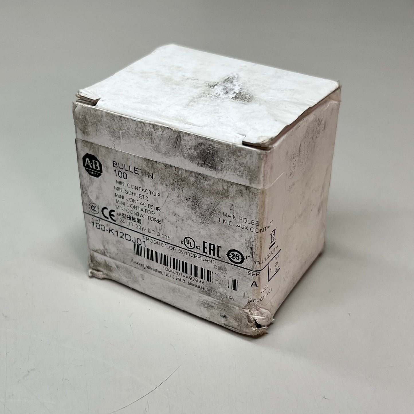 ALLEN BRADLEY Mini Contactor 12 Amp IEC 24 VDC 3 Pole 18-12 AWG 100-K12DJ01