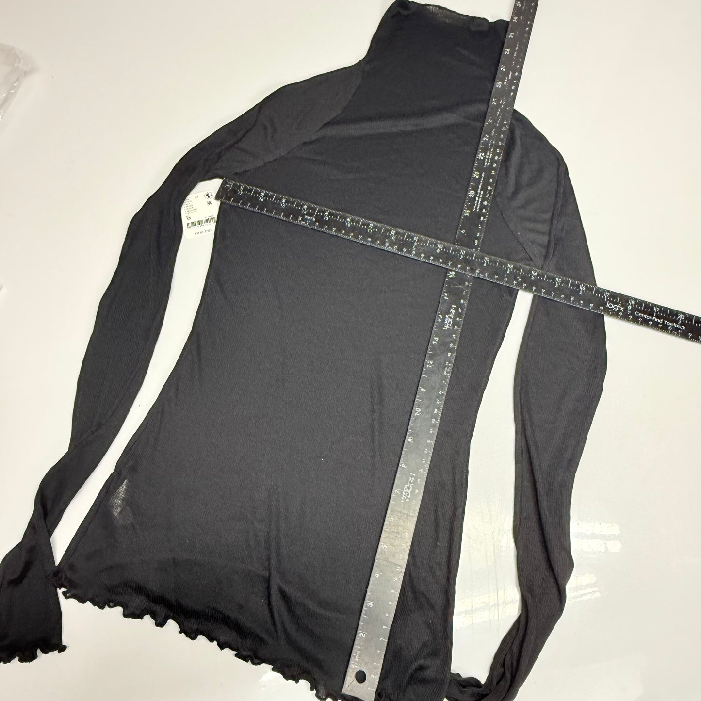 FREE PEOPLE Close To Home Layering Top With Ribbed Texture Sz Xs-Black 101734952