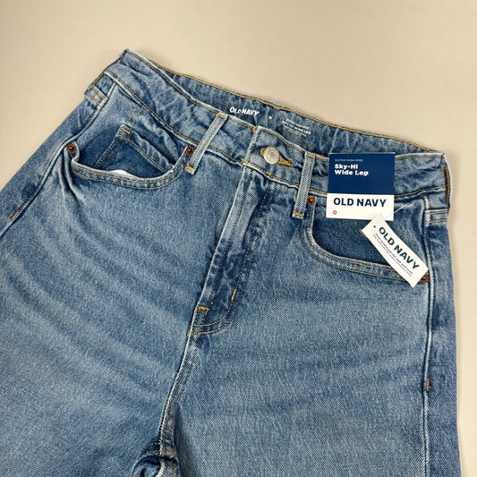 OLD NAVY Extra High-Waisted Sky-Hi Wide-Leg Jeans SZ 0