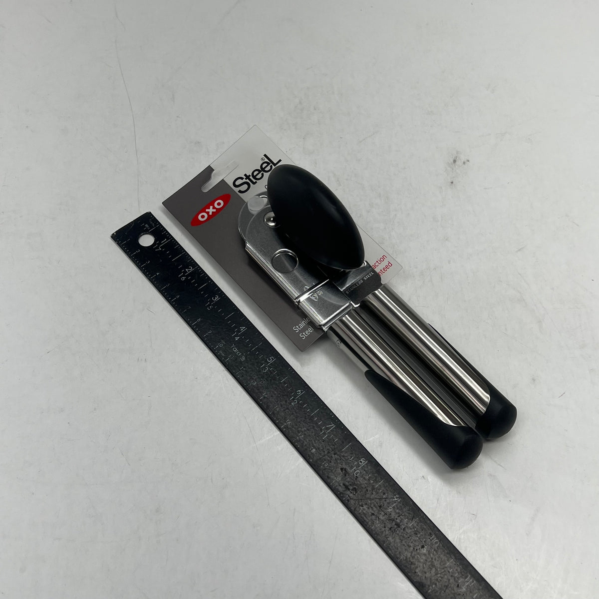 OXO Stainless Steel Can Opener W/ Oversized Knob Large Handles 8" Silver/Black