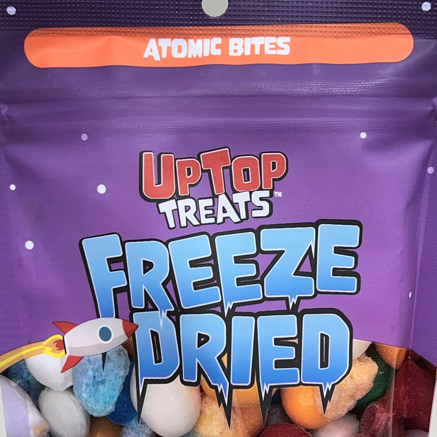 ZA@ UPTOP TREATS (3 PACK) Atomic Bites Freeze Dried Candy 5 Flavors 4.0 oz BB 01/26 E