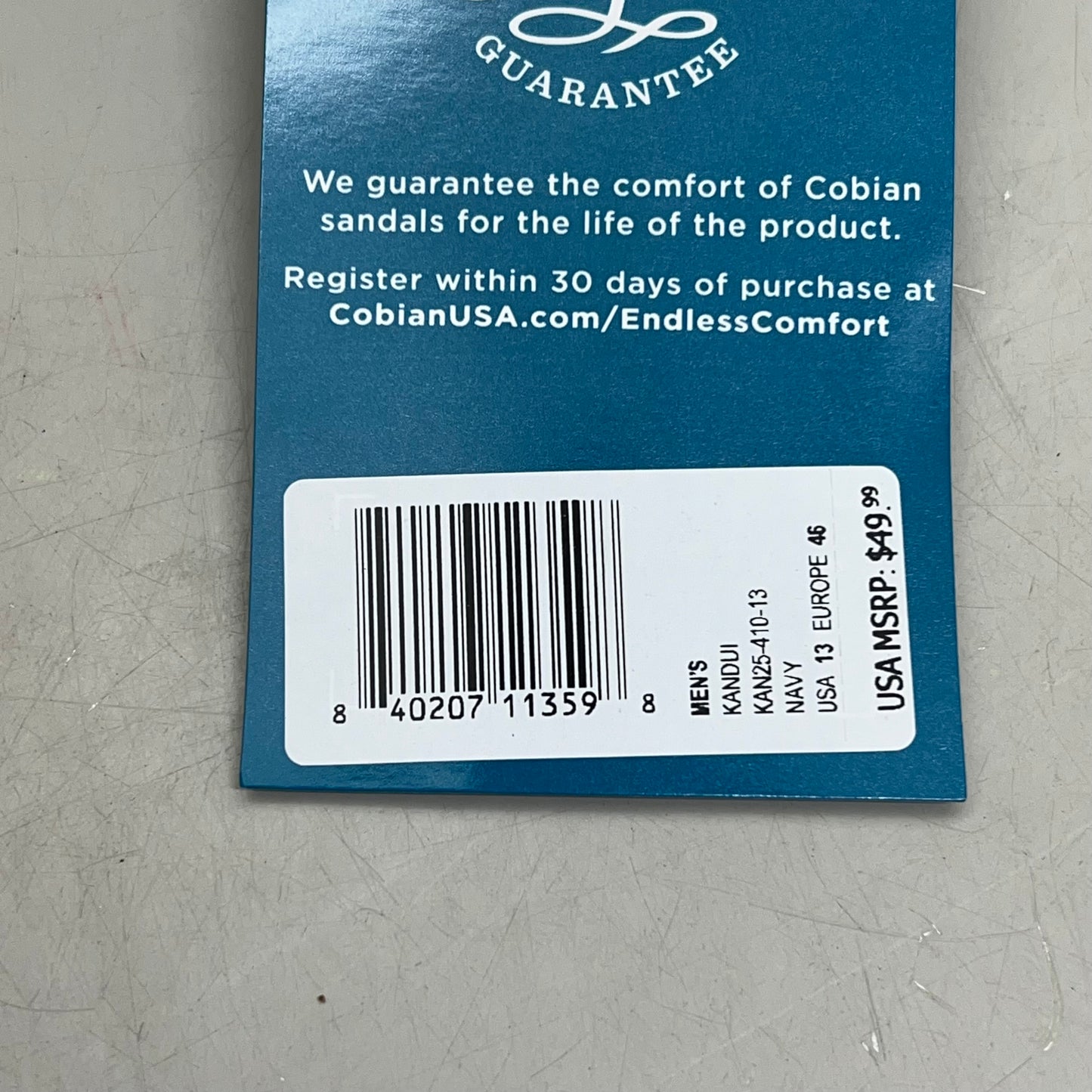 COBIAN Kandui Synthetic Leather Strap Sandals Men's Sz 13, EU 46 Navy KAN25-410-13