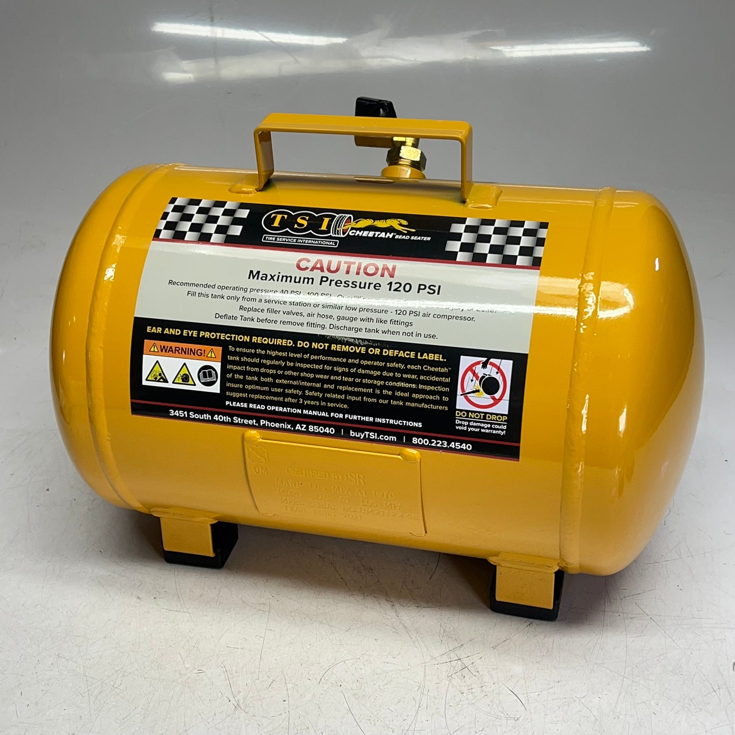 TSI Cheetah Bead Seater Steel 5 Gal ASME Certified 1-1/2″ tank Opening CH-5