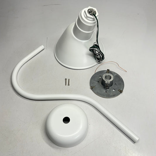 TROY LIGHTING Goose Neck Dome Angle Light Fixture / Hardware 24"x8.5" Matte White