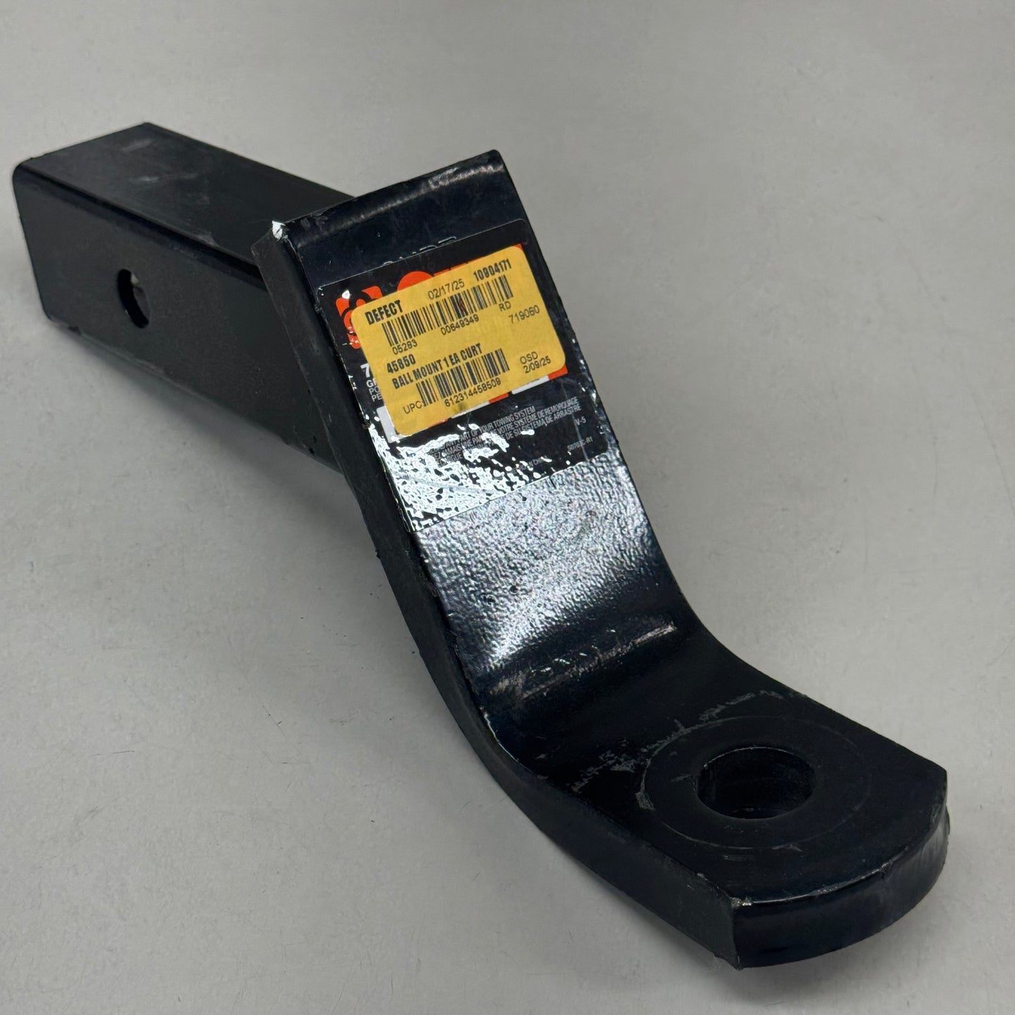 CURT Ball Mount Hitch Steel Shank No Ball 12" Overall Length Black 50703C-R1 (As-Is See Images)