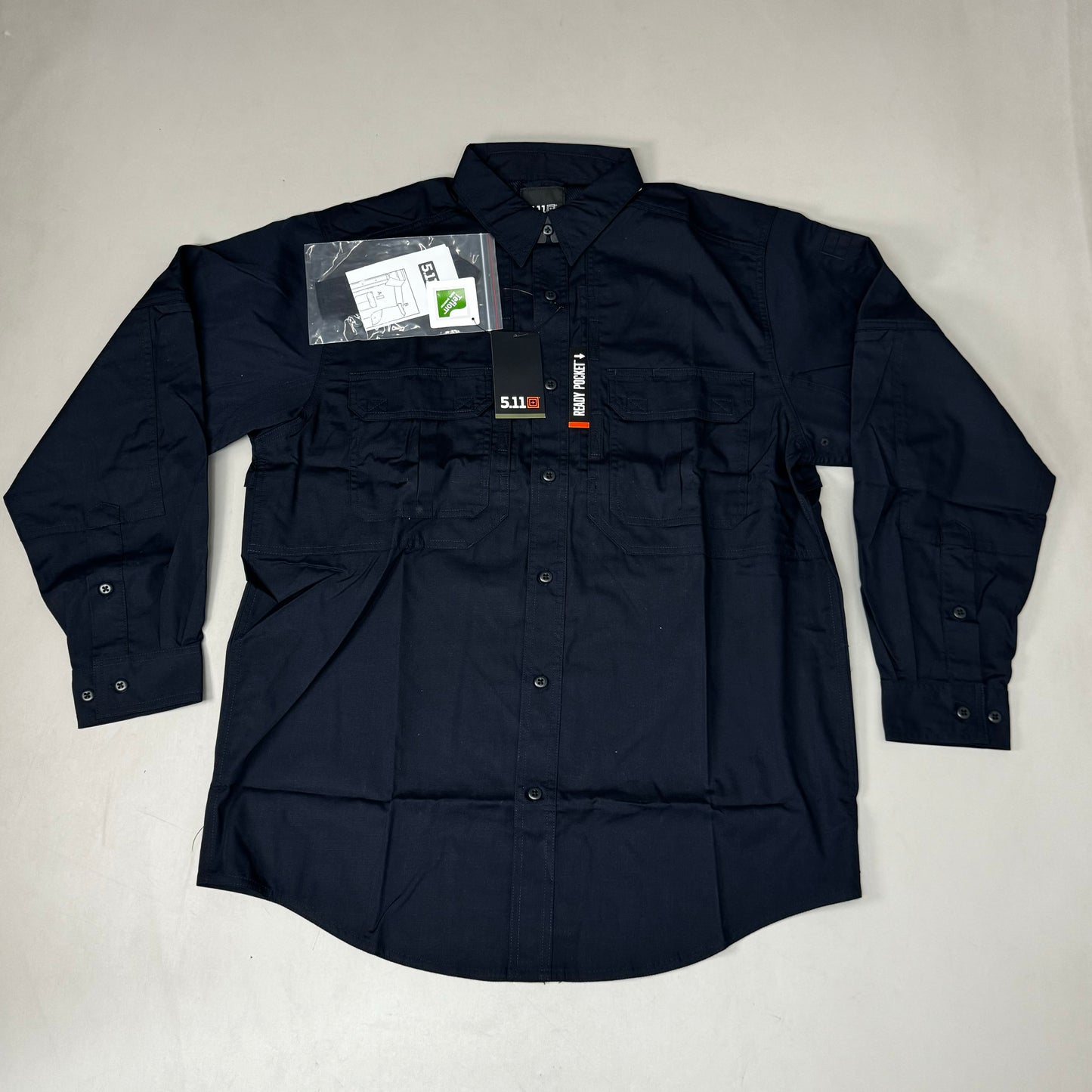 5.11 TACTICAL Men's Tactical Pro Long Sleeve Shirt Sz-XL Dark Navy 72175