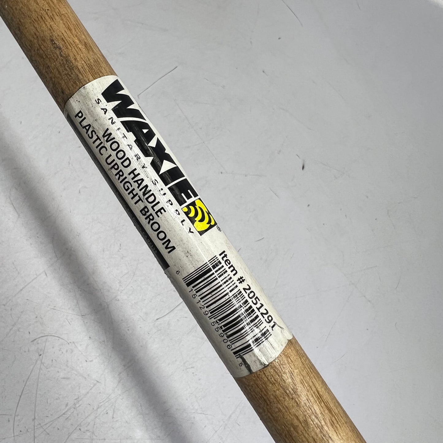 ZA@ WAXIE  (LOT OF 3) Sanitary Wood Handle Plastic Angled Upright Broom  41" Handle Yellow 2051291 (As-is)
