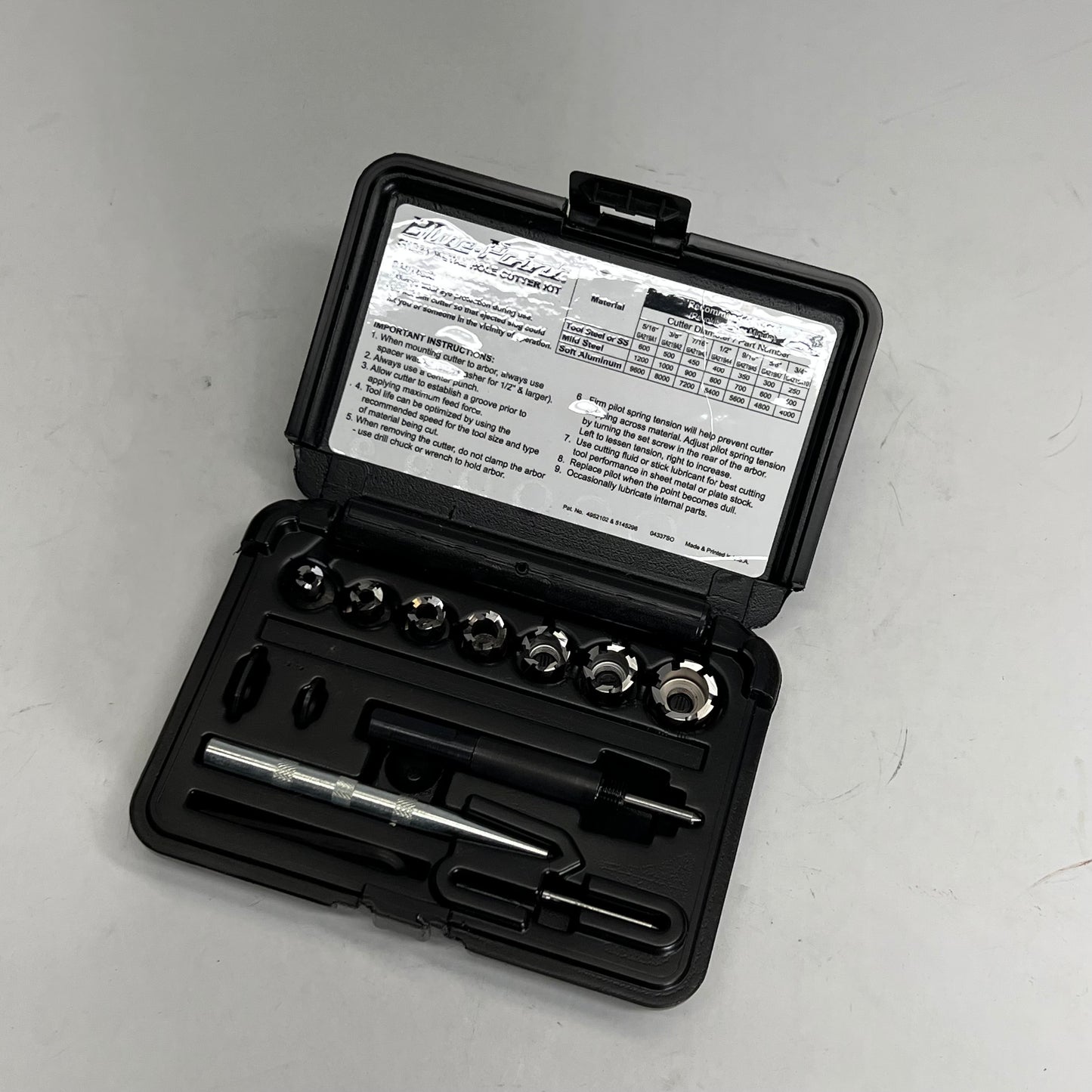 BLUE POINT Snap on Sheet Metal Hole Cutter Kit Design Prevents Clogging GA219B
