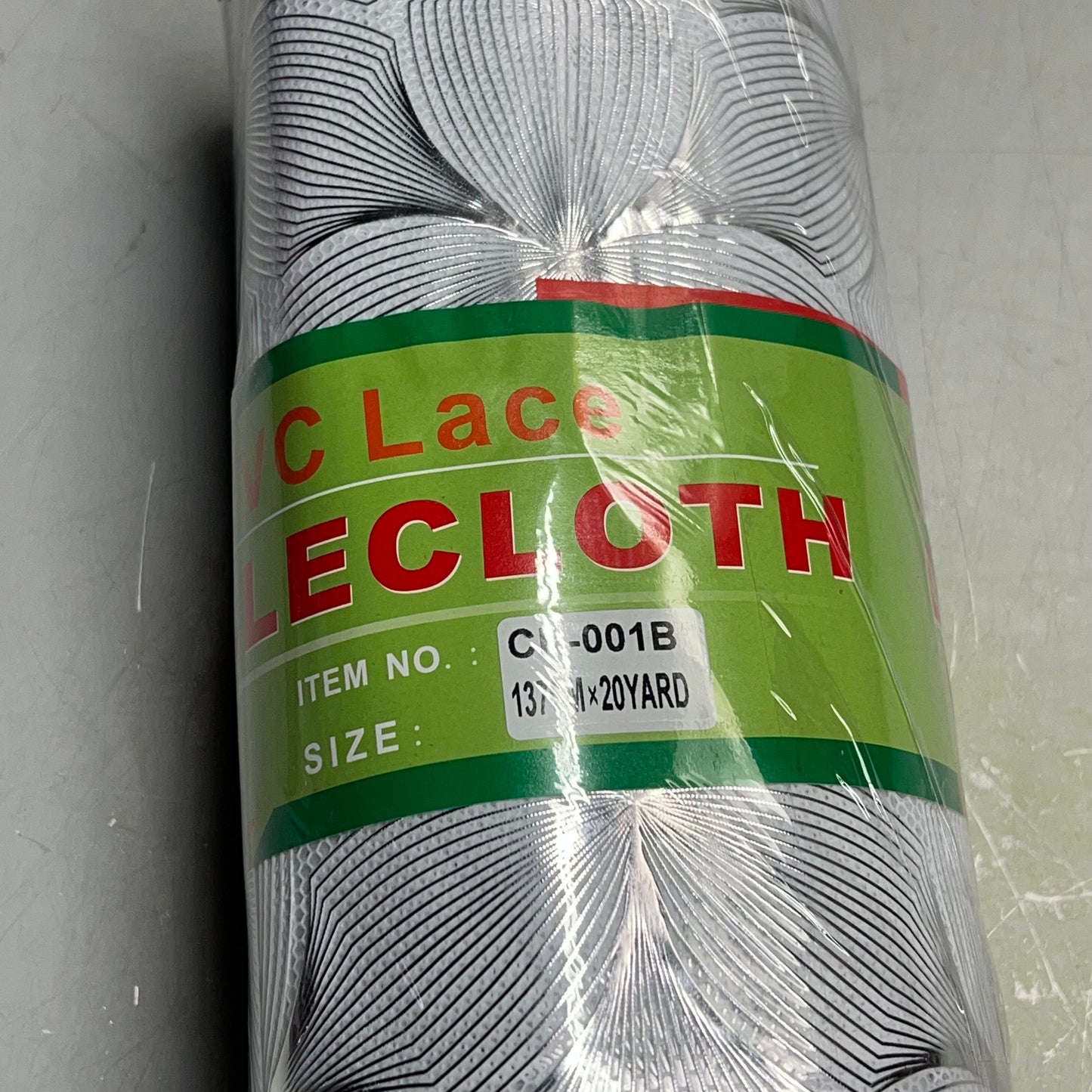 PVC Lace Dining Tablecloth Floral Pattern 54"x60' White/Silver