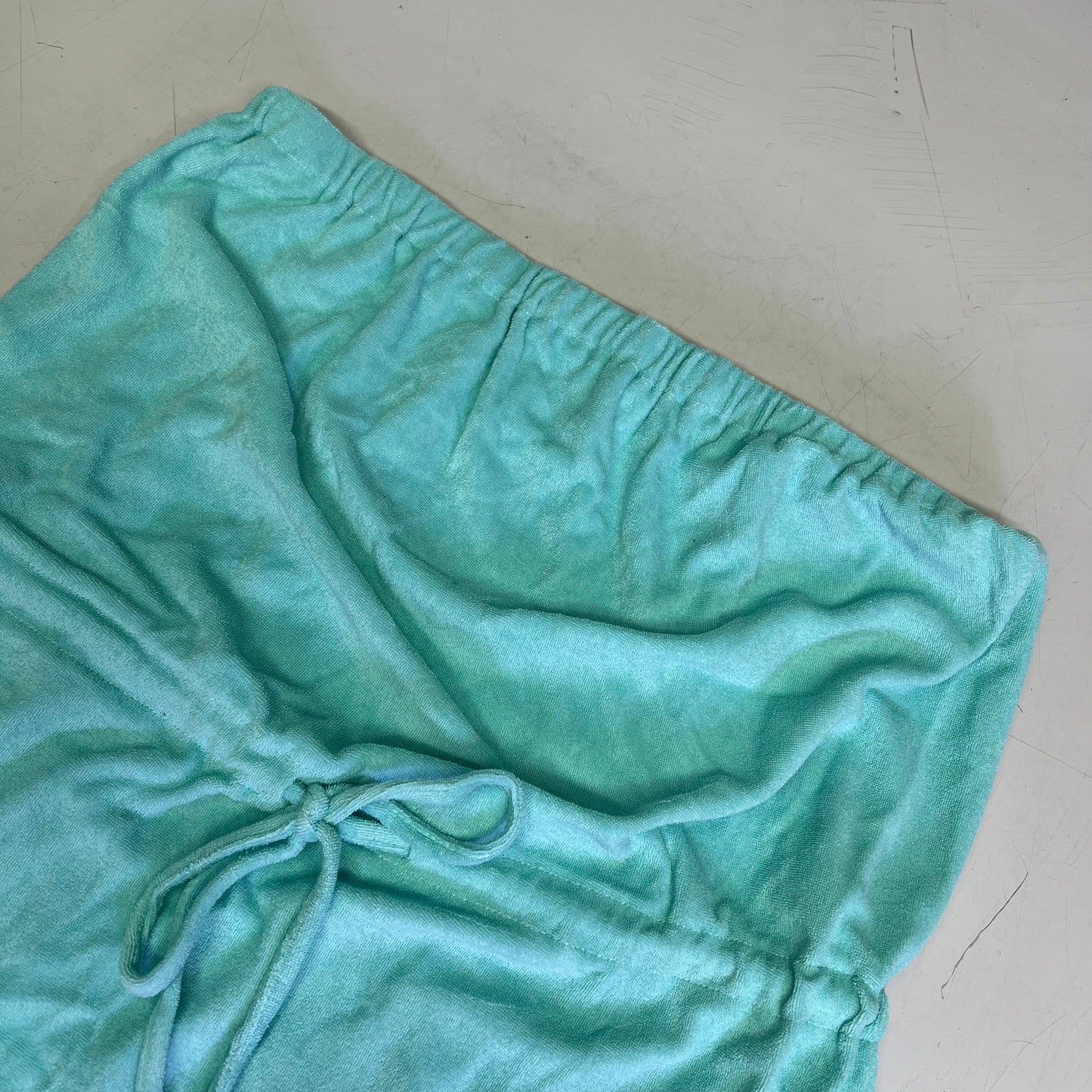 PINUP FASHION Terry Cloth Strapless Dress Coverup W/ Pockets Women's Sz L Blue