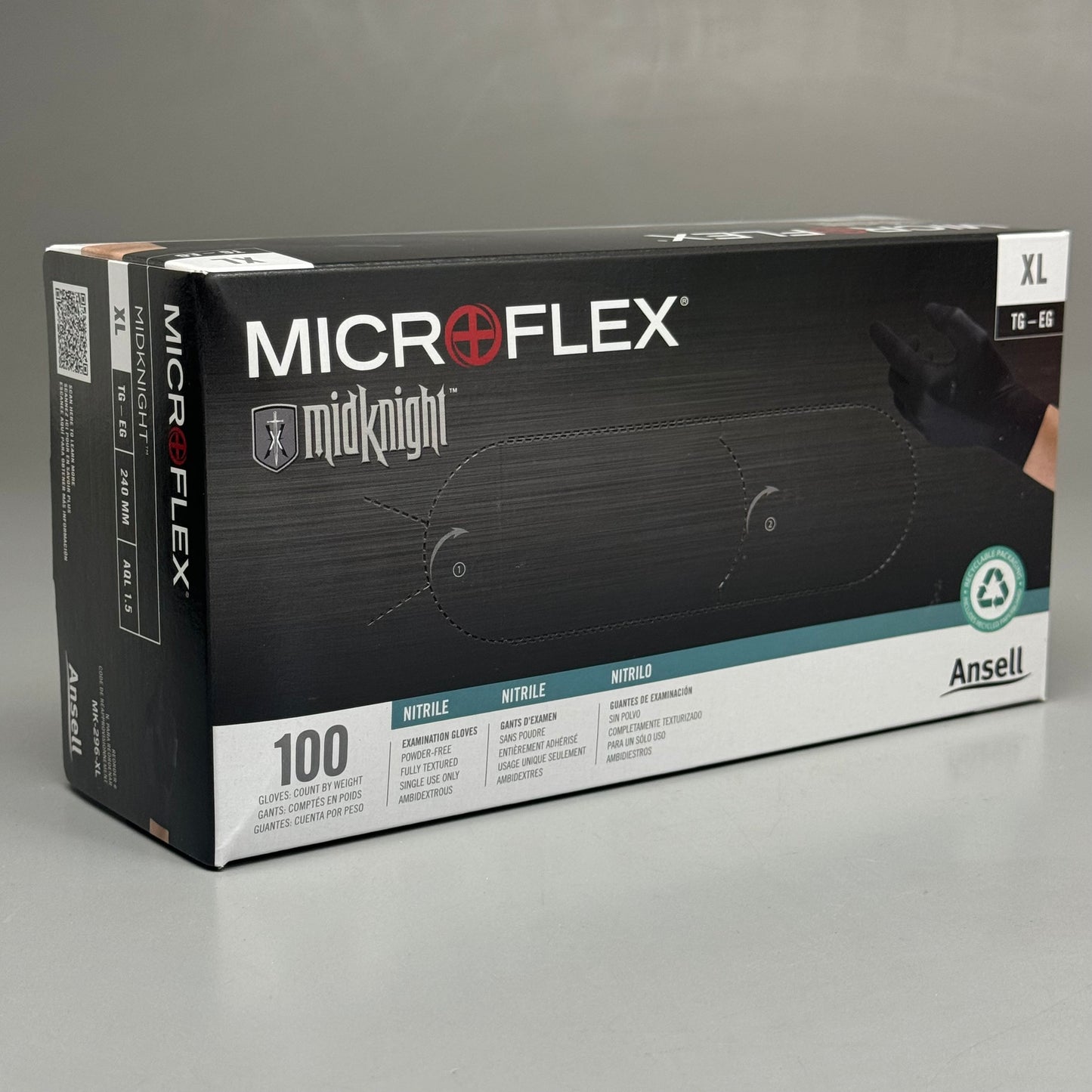 MICROFLEX (100 Pack) Midknight Nitrile Disposable Gloves Size: XL MK-296-XL