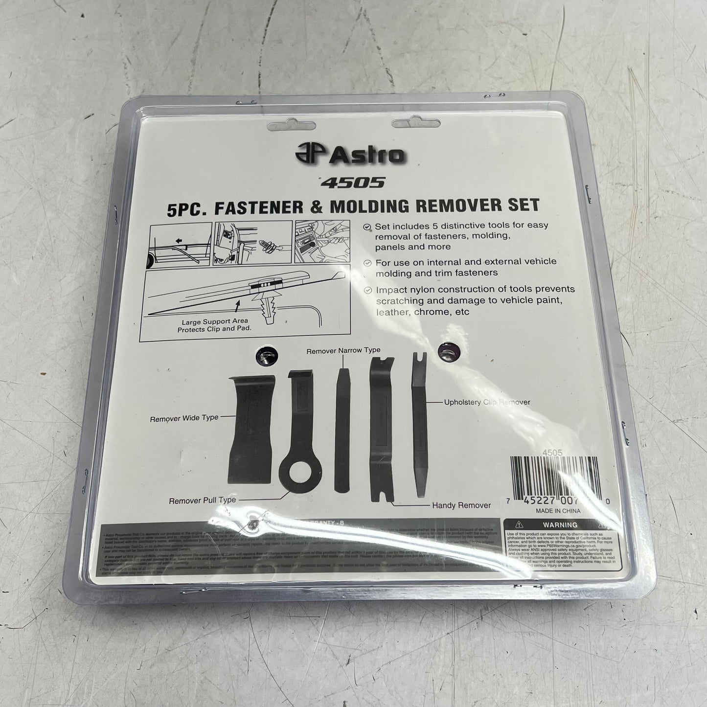 ZA@ ASTRO (5 PIECE) Fastener & Molding Remover Set Plastic Construction  Orange 4505