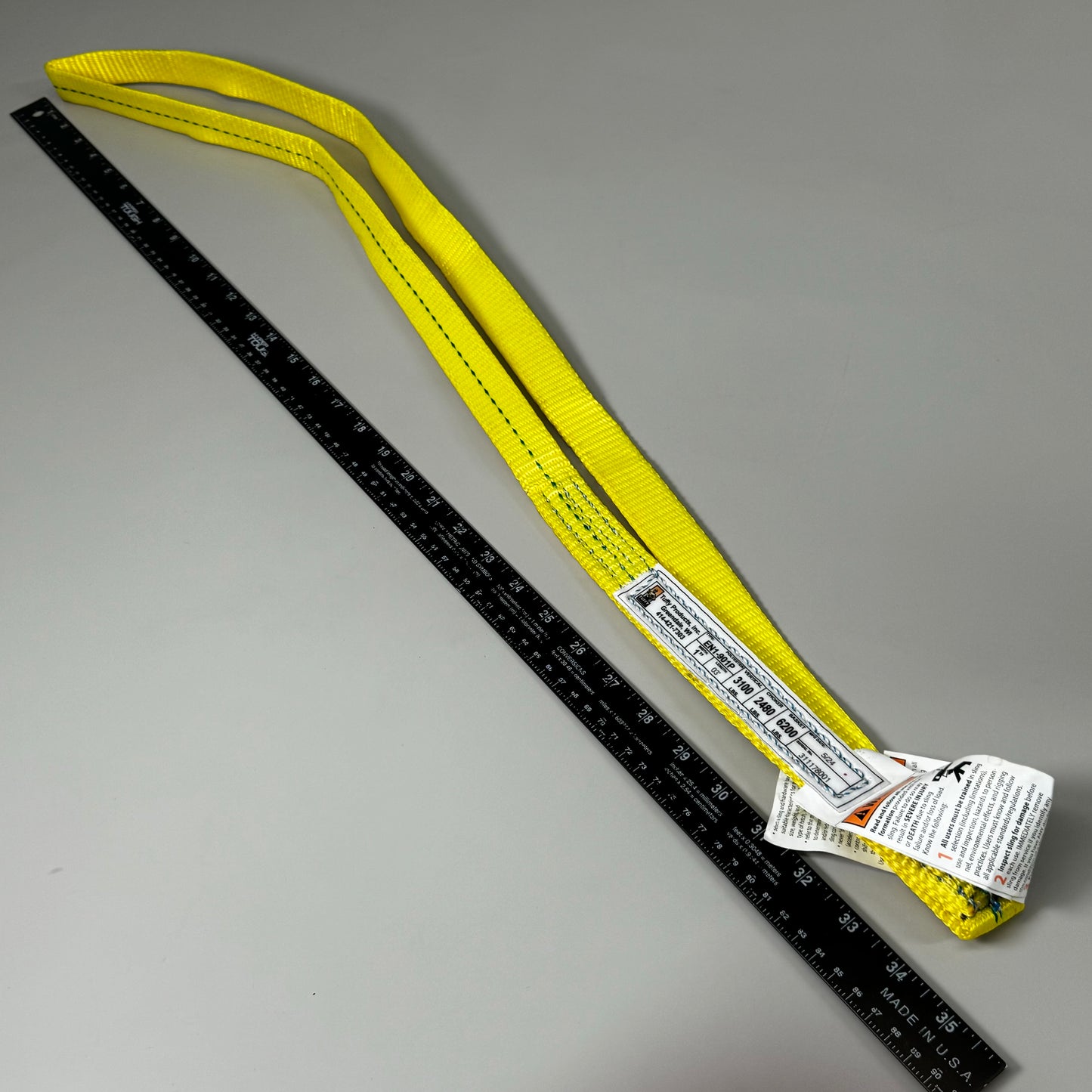 TUFFY PRODUCTS Endless Polyester Lifting Sling 1" Wide x 3' Long Yellow EN1-901P