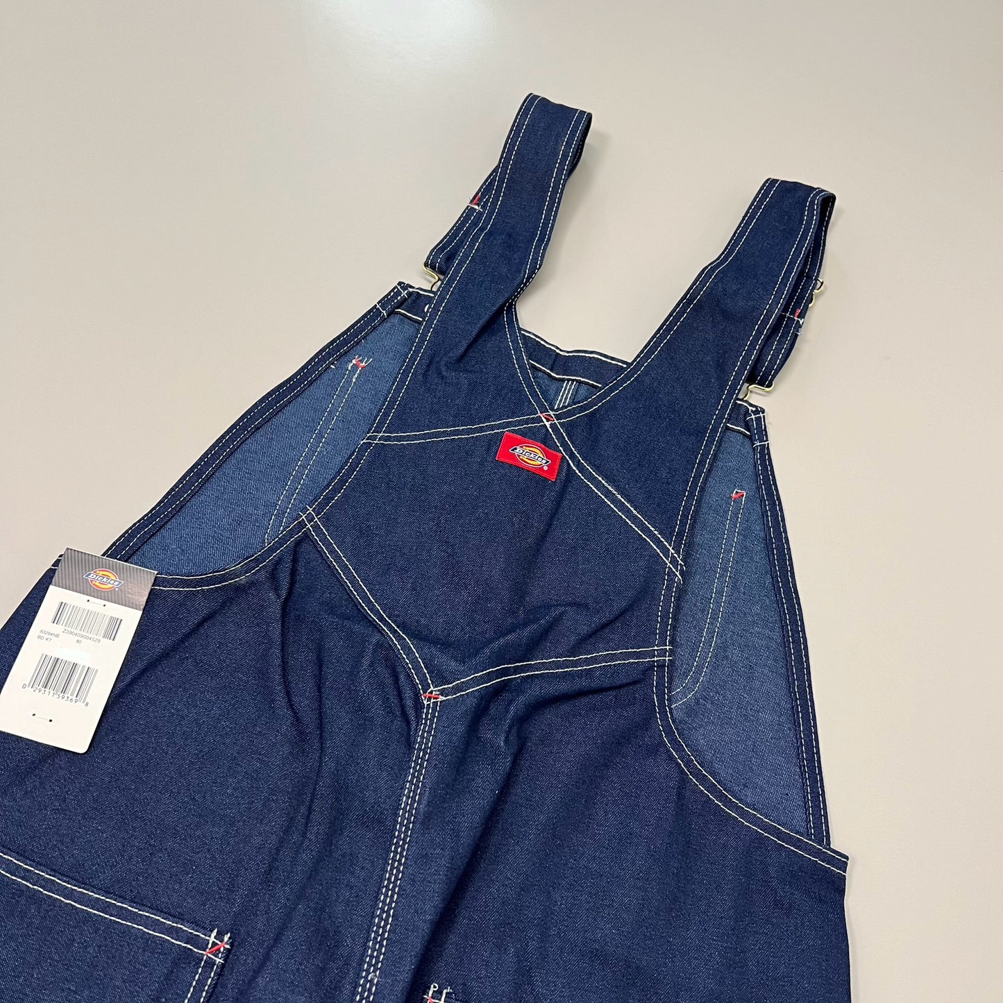 DICKIES Cotton BIB Overall Crossover High Back Mens Sz 34X30 Indigo Blue 83294NB