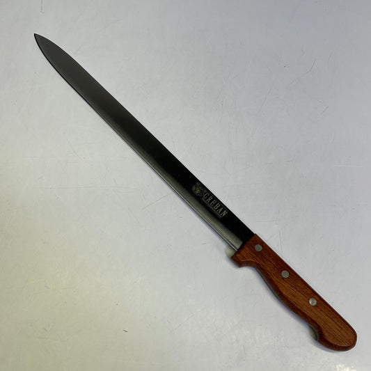 GREBAN Professional Grade SS Loin Slicer W/ Wood Handle 14" Blade Brown 156399