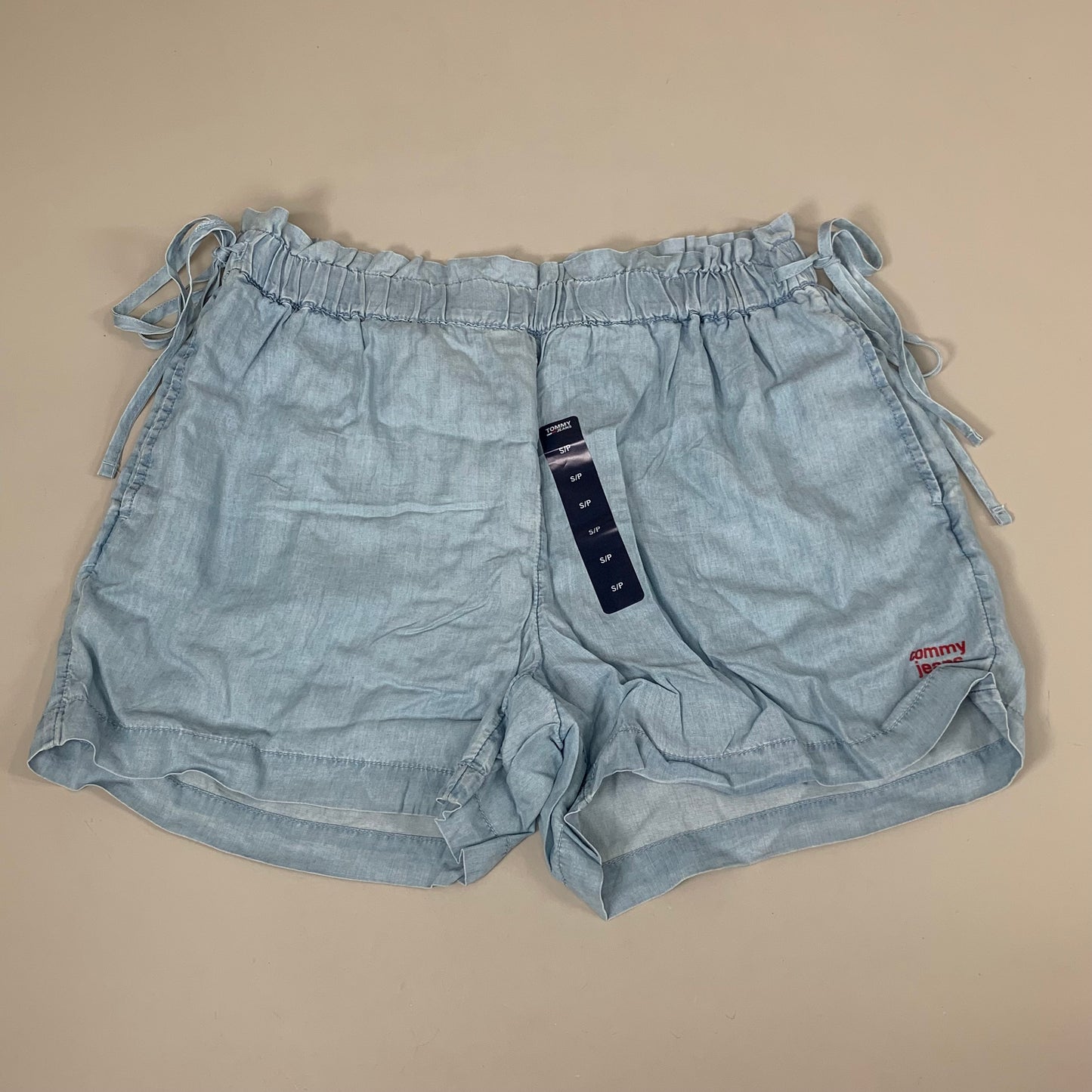 TOMMY HILFIGER JEANS Lyocell Shorts Side Ties Blue Women's SZ S/P