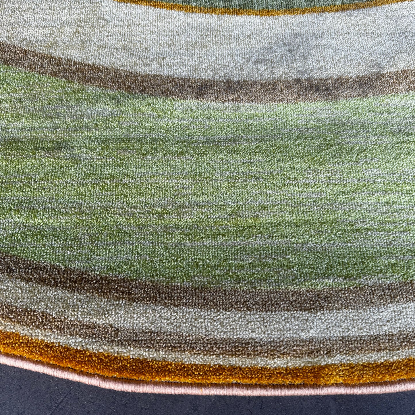 KAPLAN Sense Of Place Lowland Stripe 12'L x 8'W Oval Green 301627