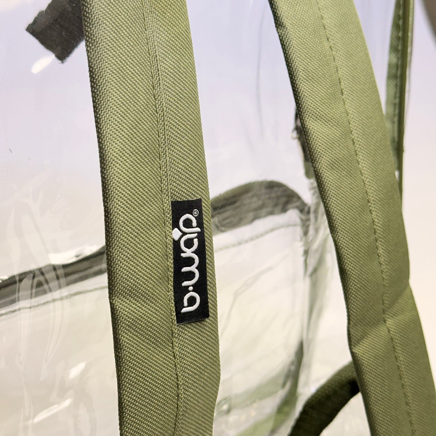 BWAP 17" Clear Plastic Backpack 17" x 12" x 6" Color Olive Green BP1643